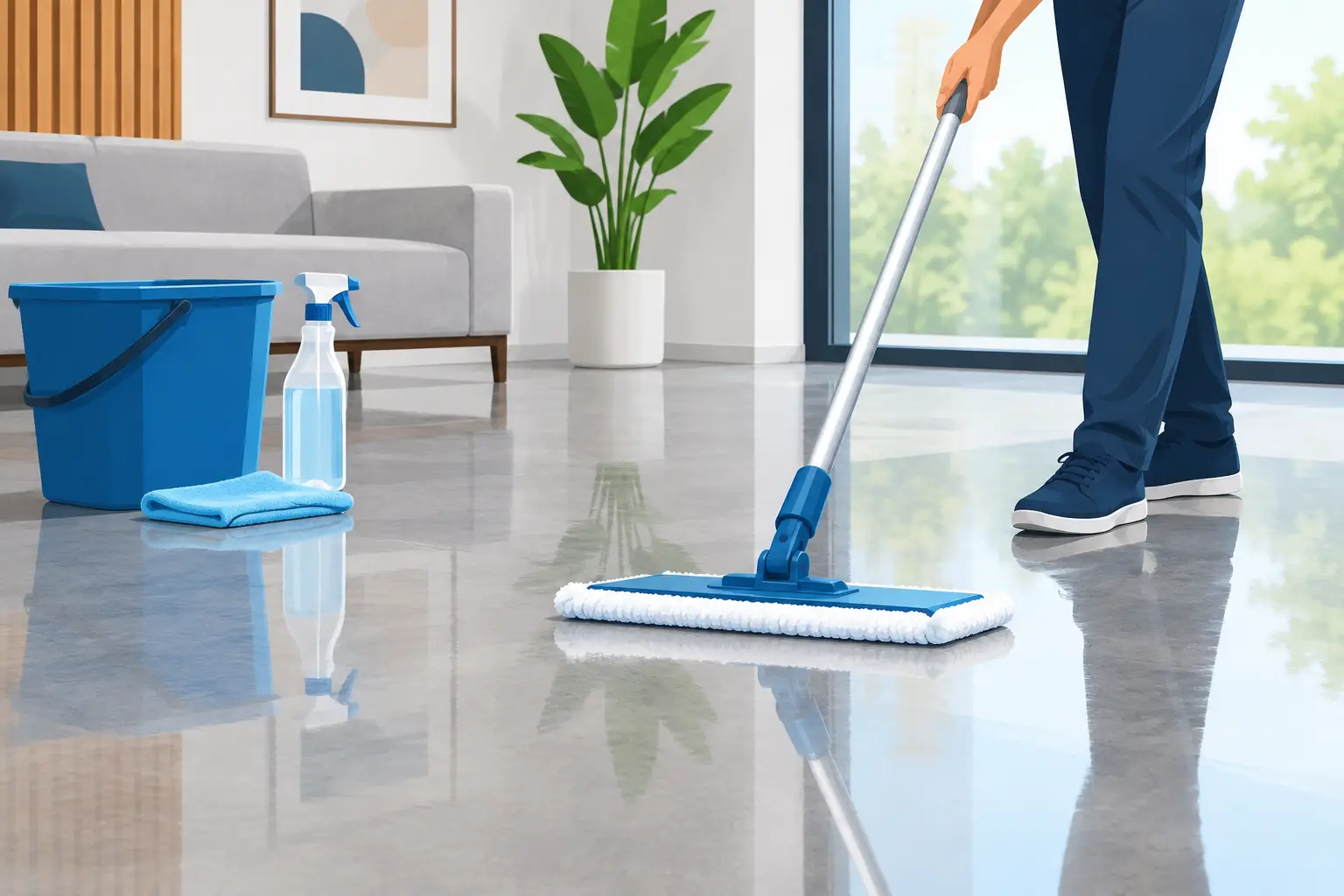 How to Clean Polished Concrete Without Dulling It