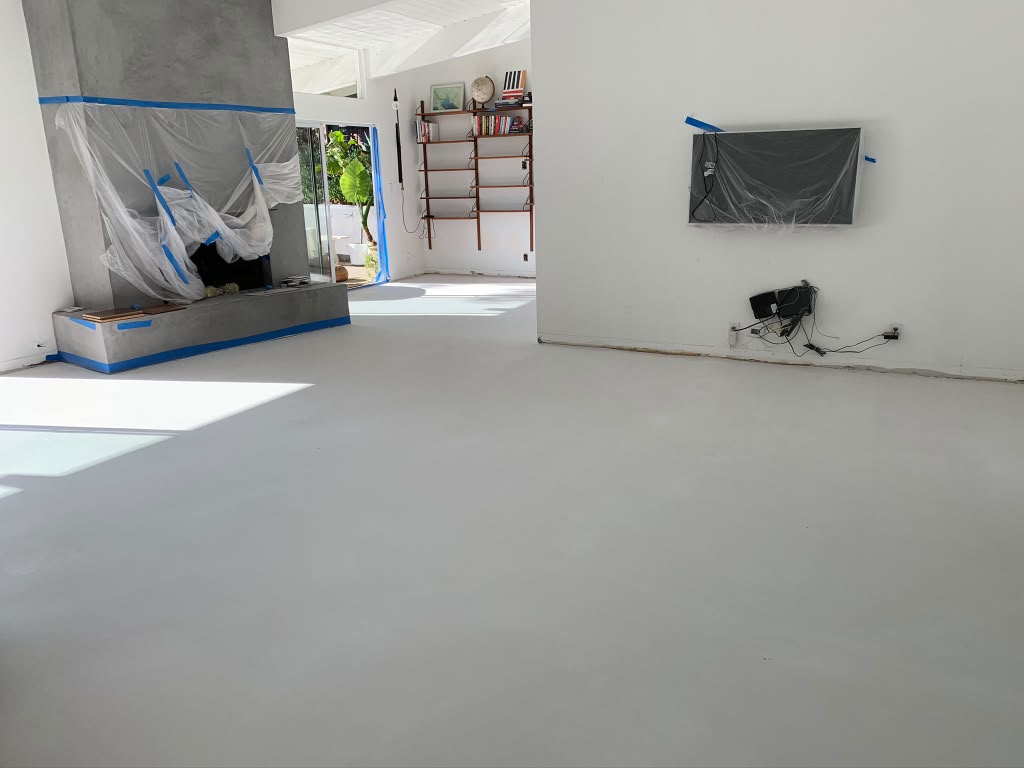 residential garage concrete polished floors in orange county