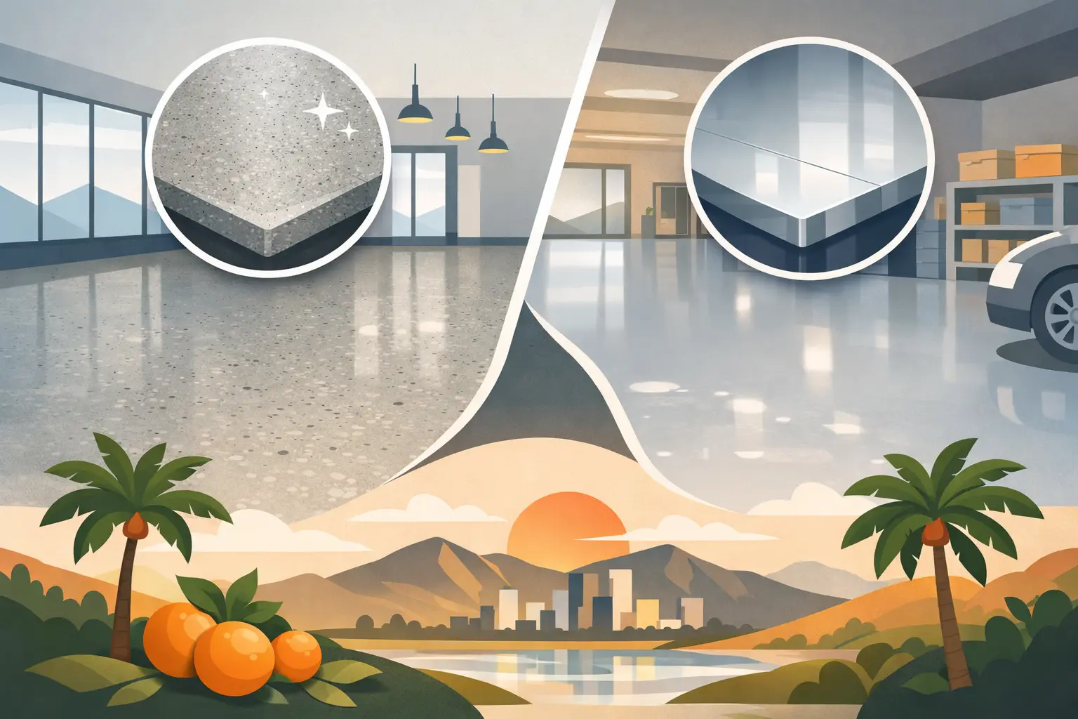 Polished Concrete vs Epoxy for Orange County